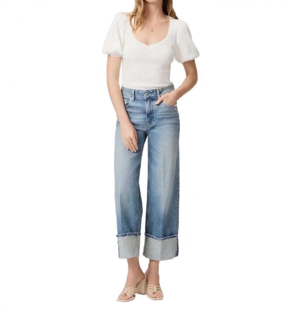 NEW PAIGE maie short sleeve sweater top in white